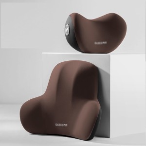 Zestaw samochodowy masujący lędźwiowo szyjny brązowy