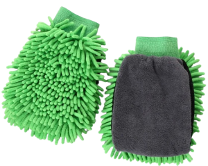 Rękawica szczotka do mycia samochodu zielona