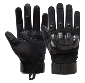 Wzmacniane rękawice na motocykl w kolorze czarnym