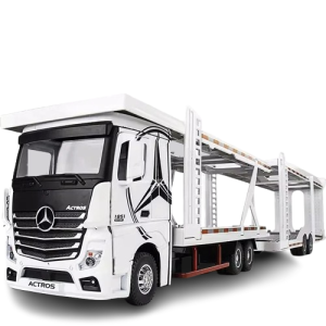 Zabawka dla dzieci auto model samochodu ciężarowego Mercedes-Benz Actros laweta w kolorze białym skala 1:24  