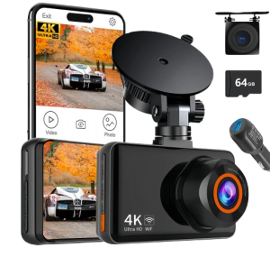 Kamera samochodowa wideorejestrator 4K Wi-Fi z kartą pamięci w zestawie