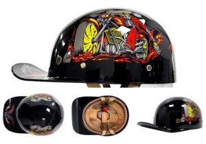 Motocyklowy Kask Retro w Kształcie Czapki z Daszkiem