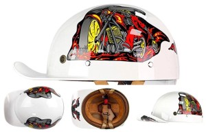 Motocyklowy Kask Retro w Kształcie Czapki z Daszkiem