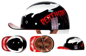 Motocyklowy Kask Retro w Kształcie Czapki z Daszkiem