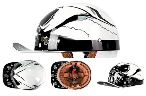 Motocyklowy Kask Retro w Kształcie Czapki z Daszkiem