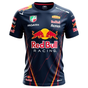 Męska Koszulka Red Bull Racing Krótki Rękaw dla Fanów F1