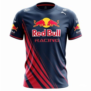 Męska Koszulka Red Bull Racing Krótki Rękaw dla Fanów F1