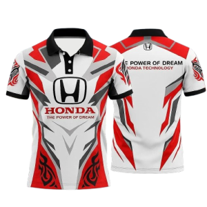 Męska Koszulka Polo Honda Motorsport T-Shirt z Logo Honda