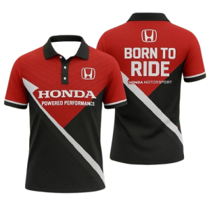 Męska Koszulka Polo Honda Motorsport T-Shirt z Logo Honda