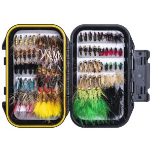 Zestaw Much Wędkarskich z Pudełkiem 76 szt. – Stal Węglowa, Super Ostre Różne Rozmiary