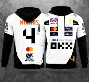 Męska bluza sportowa z kapturem Racing  Lando Norris – bluza hoodie motorsport streetwear 