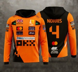 Męska bluza sportowa z kapturem Racing  Lando Norris – bluza hoodie motorsport streetwear