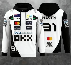 Męska bluza sportowa z kapturem Racing  Piastri 81 – bluza hoodie motorsport streetwear