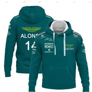 Męska bluza z kapturem Racing Team zielona sportowa premium