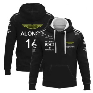 Męska bluza z kapturem Racing Team czarna sportowa premium