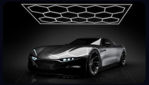 Heksagonalna Lampa Garażowa LED 534W | Plaster Miodu 478x241cm | 6500K 64k LM