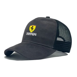 Czapka z Daszkiem Ferrari – Sportowa Bejsbolówka Unisex – Regulowana Czapka Trucker z Logo