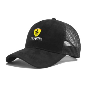 Czapka z Daszkiem Ferrari – Sportowa Bejsbolówka Unisex – Regulowana Czapka Trucker z Logo