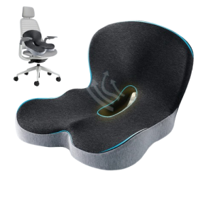 Poduszka Ortopedyczna do Siedzenia 2w1 – Podparcie Lędźwi i Odciążenie Kości Ogonowej – Memory Foam, do Biura i Auta