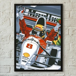 Plakat  kolekcjonerski F1 Ayrton Senna rozmiar  60 x 80 cm   