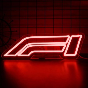 Znak Neonowy LED F1 Ściemnialny – Kolekcja Wyścigowa na USB Dekoracja Garażu, Baru, Męskiej Jaskini 