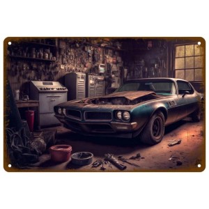 Metalowy Szyld Retro Pontiac Firebird – Tabliczka Dekoracyjna do Garażu i Warsztatu, 20x30 cm