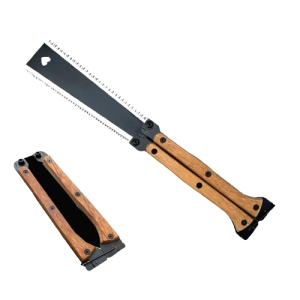 Składana Piła Ręczna Motylkowa Do Drewna – Stal SK5, Dwustronne Ostrze Precyzyjne 