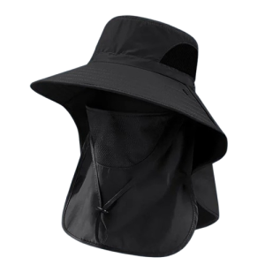 Wędkarski Kapelusz Przeciwsłoneczny UV 360° – Z Osłoną Karku i Maską na Twarz Turystyczny Kapelusz Outdoor na Ryby i Trekking 