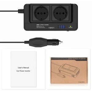 Przetwornica Samochodowa 12V na 220V Inwerter 200W – 2 Gniazda EU + 4x USB QC 3.0 35W 