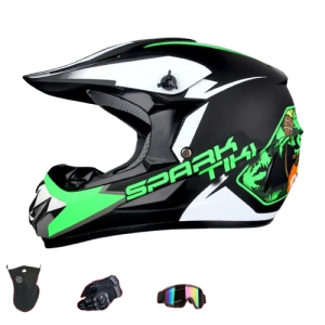 Kask Ekstremalny Downhill Racing z Certyfikatem DOT – Zestaw z Goglami i Rękawicami