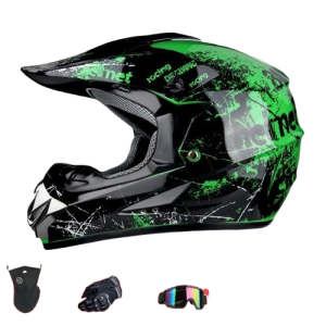 Kask Ekstremalny Downhill Racing z Certyfikatem DOT – Zestaw z Goglami i Rękawicami