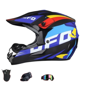 Kask Ekstremalny Downhill Racing z Certyfikatem DOT – Zestaw z Goglami i Rękawicami