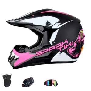 Kask Ekstremalny Downhill Racing z Certyfikatem DOT – Zestaw z Goglami i Rękawicami