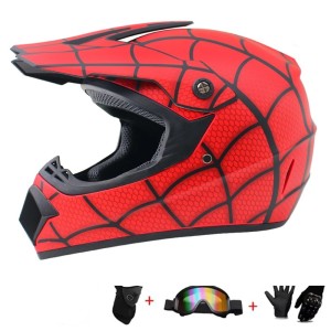 Kask Motocyklowy Cross Off-Road Lekki + Gogle i Rękawice w Zestawie