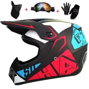 Kask Motocyklowy Cross Off-Road Lekki + Gogle i Rękawice w Zestawie