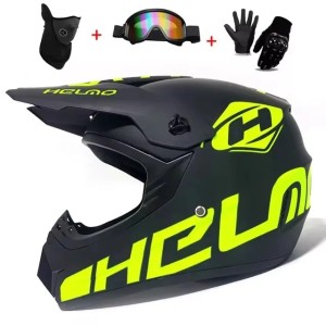 Kask Motocyklowy Cross Off-Road Lekki + Gogle i Rękawice w Zestawie