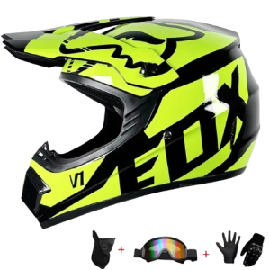 Zestaw Kask Motocrossowy Full Face DOT – Cross, Enduro, MTB Downhill – Unisex 