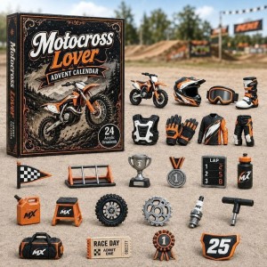 Kalendarz Adwentowy Motocross Lover – 24 Akrylowe Zawieszki i Breloki Cross Enduro MX