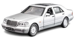 Zabawka dla dzieci auto Model samochodu MERCEDES-BENZ W140 srebrny skala 1:32 
